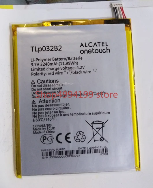 Литиевая батарея для планшета 3240 мАч TLp032B2 ALCATEL onetouch pop 7 P310A P310 Pixi 9006 Вт