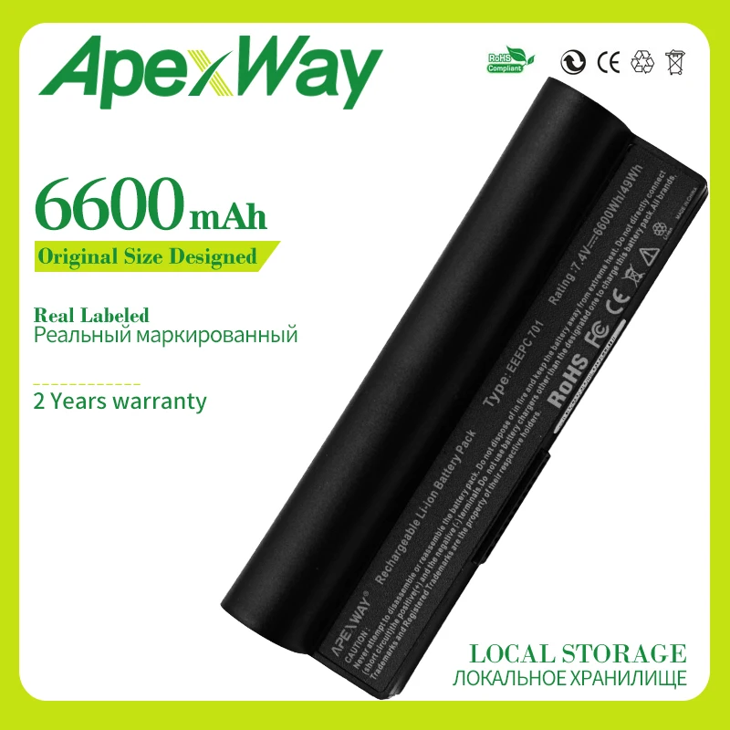 7 4 В/6600 мАч аккумулятор для ноутбука Asus Eee PC 2G Surf 4G 700 701 90 8G A23-P701 A22-700 A22-P701 90-OA001B1000 |