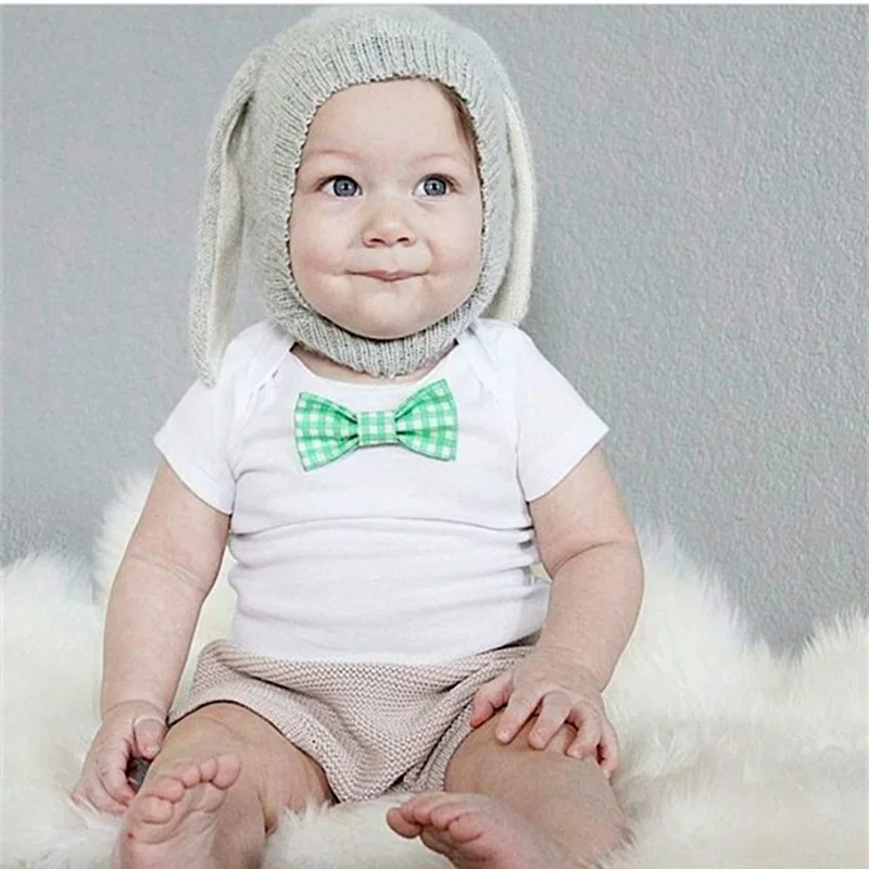 Шапка-бини с кроличьими ушками для младенцев Осень-зима | Детская одежда и обувь