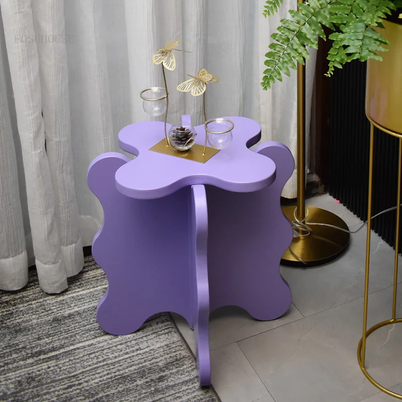 

Cartoon Coffee Tables Living Room Furniture Designer Creative Color Petal Side Table Small Fashion Personality Wave Coffee Table