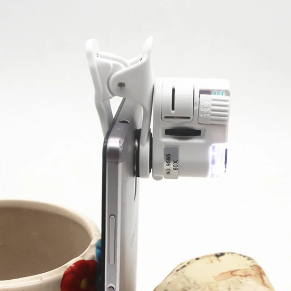 60X мобильный телефон Макрос микроскопа объектив зум Микро камера Лупа с зажимом