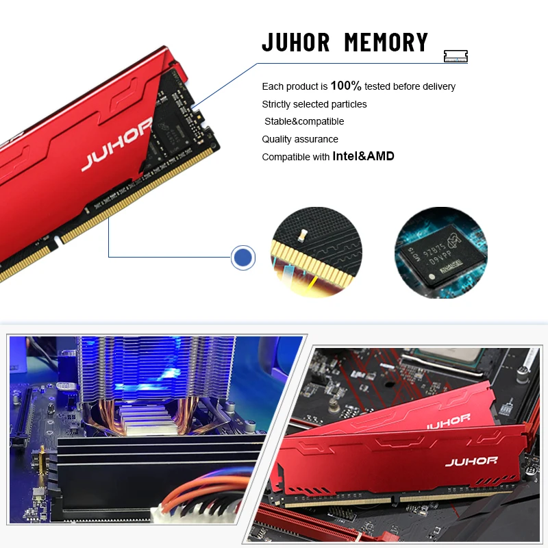 Оперативная память JUHOR RAMS DDR3 4 ГБ 8 1333 МГц 1600 DDR4 Гб 16 2666 2400 3000 3200 для настольного ПК