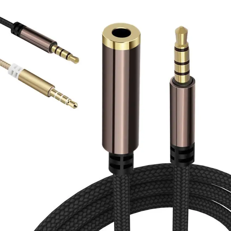 

1.5M Aux Audio Extension Cable Nylon Braided 3.5mm Male to Female Auxiliary Cables Stereo For Car Mobile Phone Headphone Speaker