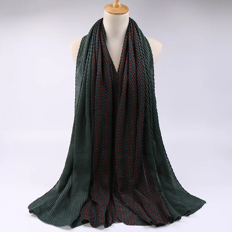 Высокое качество хлопок морщинка Хиджаб Платки плиссированное платье в стиле