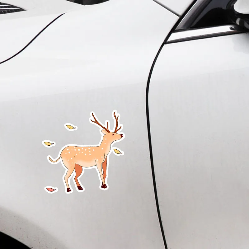 YJZT 13.8CM*15CM Fashion Animal Sika Deer PVC Reflective Car Sticker C29-0725 | Автомобили и мотоциклы