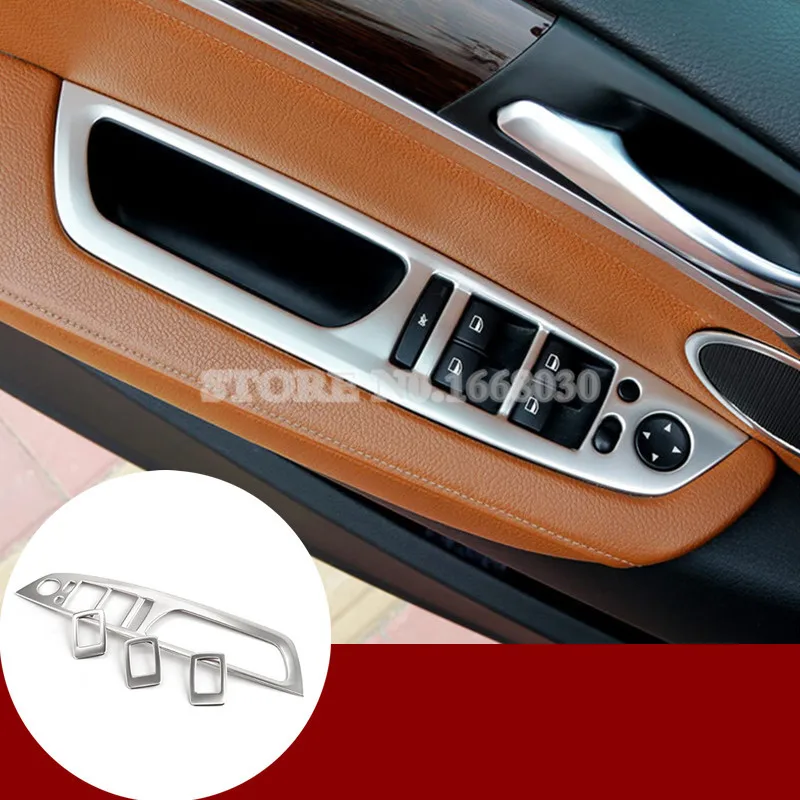 

Inner Door Armrest Window Switch Button Cover Trim For BMW X6 E71 2008-2014 4pcs Car accesories interior Car decoration