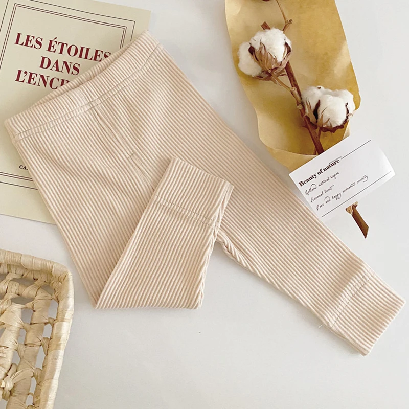 Новинка 2022 Осенние леггинсы для маленьких девочек и мальчиков полосатые одежда