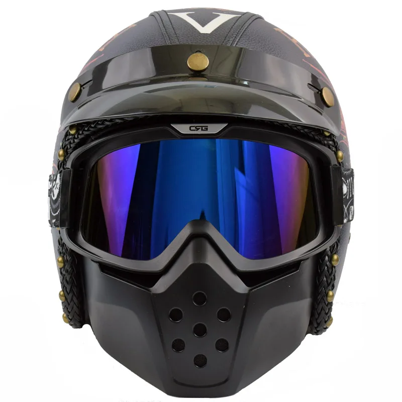 Мотоциклетная маска очки со съемным фильтром для рта мотокросса с открытым лицом