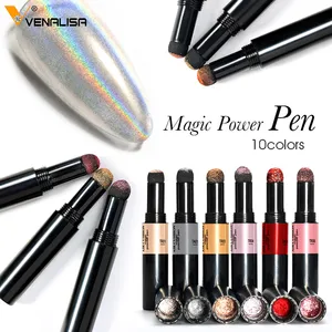 Маникюрная ручка VENALISA Magic Powder Pen с воздушной подушкой, зеркальный эффект, быстрый дизайн ногтей, голографический хромированный маникюр