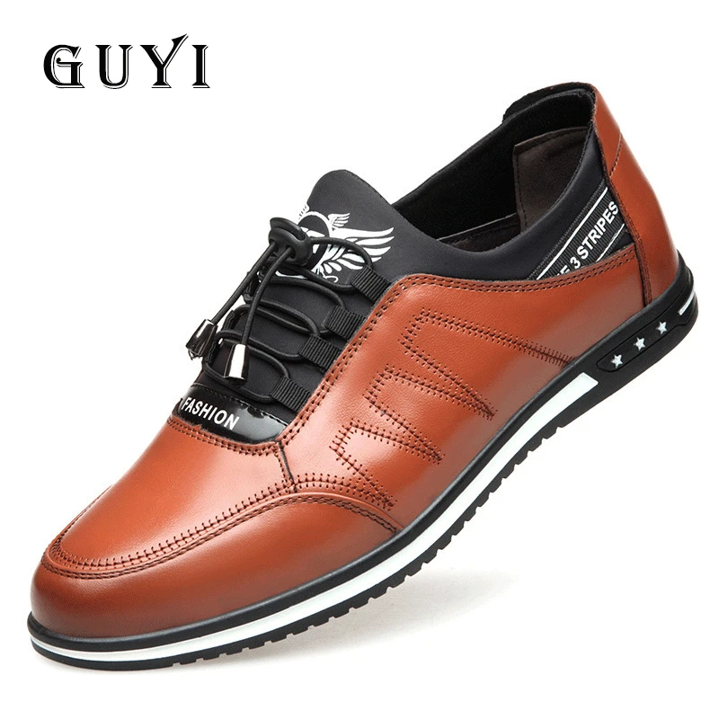 

2021 New Men High Quality Breathable Casual Leather Shoes Male Comfortable Non-slip Shoes Man Flat Walking Designer Sneakers