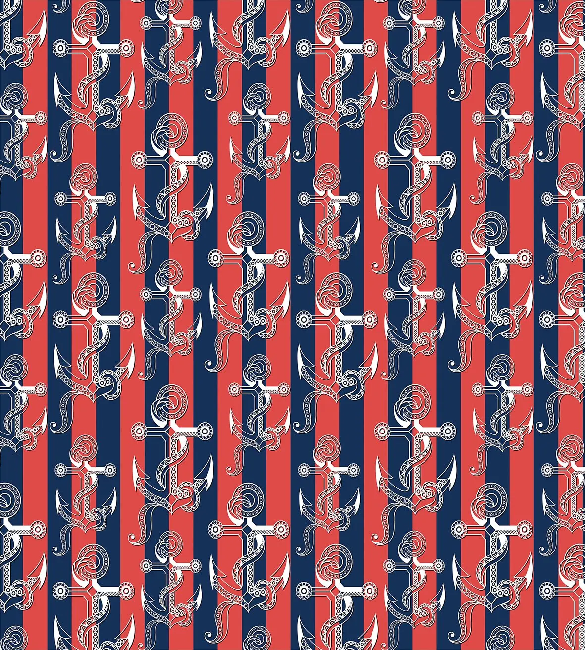 Якорь постельное белье с вертикальными полосами гавани морского порта морским