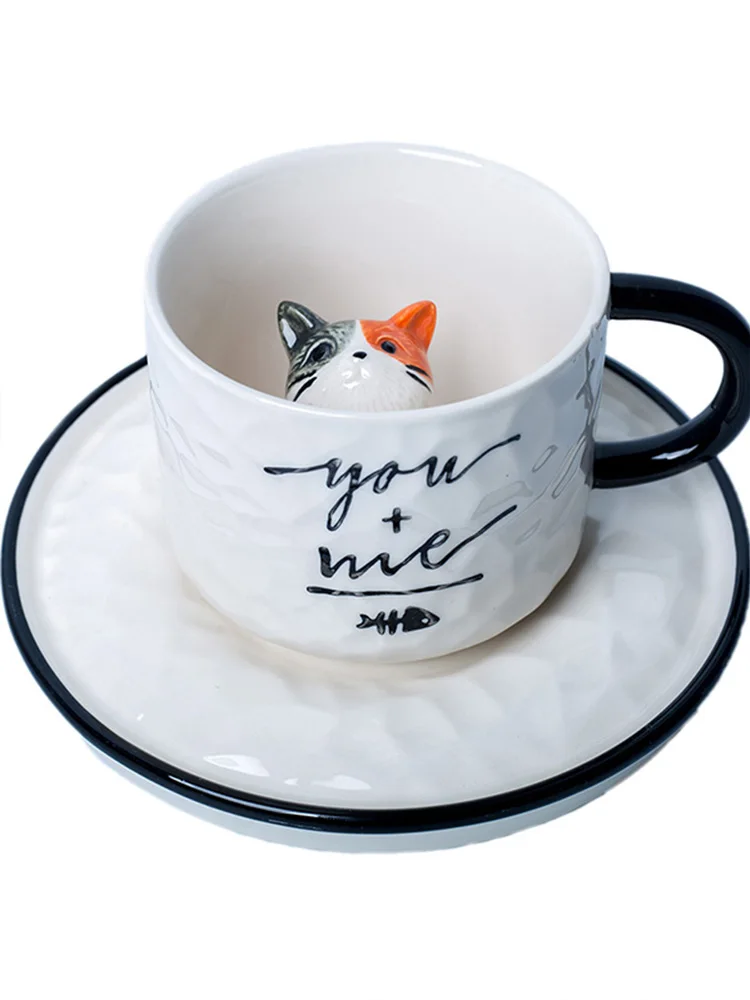 

Cute Animal Coffee Cup and Saucer European Tea Set Ceramic Cup and Saucer Set Bone China Gift Idea Coffee Cup DD60CS