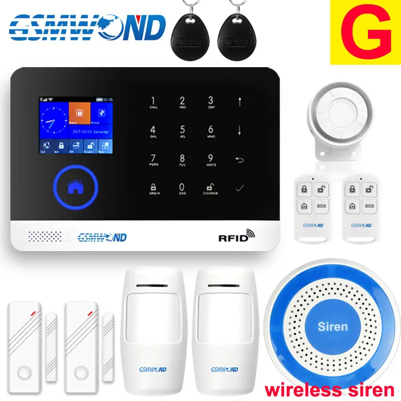 Беспроводная домашняя охранная Wi-Fi GSM GPRS сигнализация Английский Русский Испанский Немецкий польский итальянский французский RFID карта Android IOS APP - Цвет: Type G