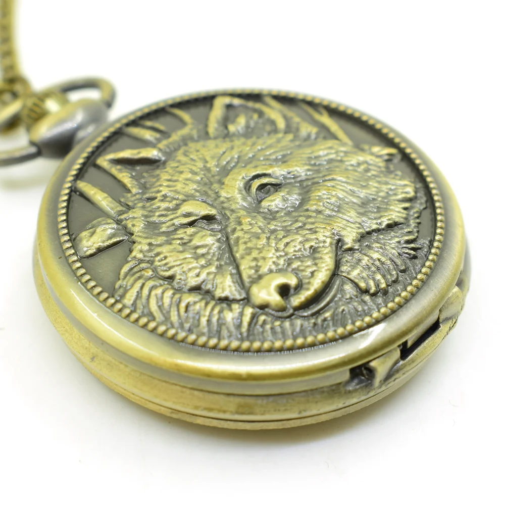 Карманные часы с волком винтажные Ретро мужские карманные Huskie Alaskan Cool тиснение