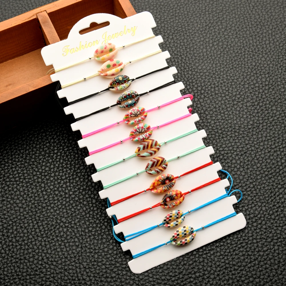 Ретро 12 шт./лот, многокорпусные очаровательные браслеты, плетеные регулируемые веревочные цепи, браслет от сглаза, браслет на запястье, ювелирные изделия ручной работы