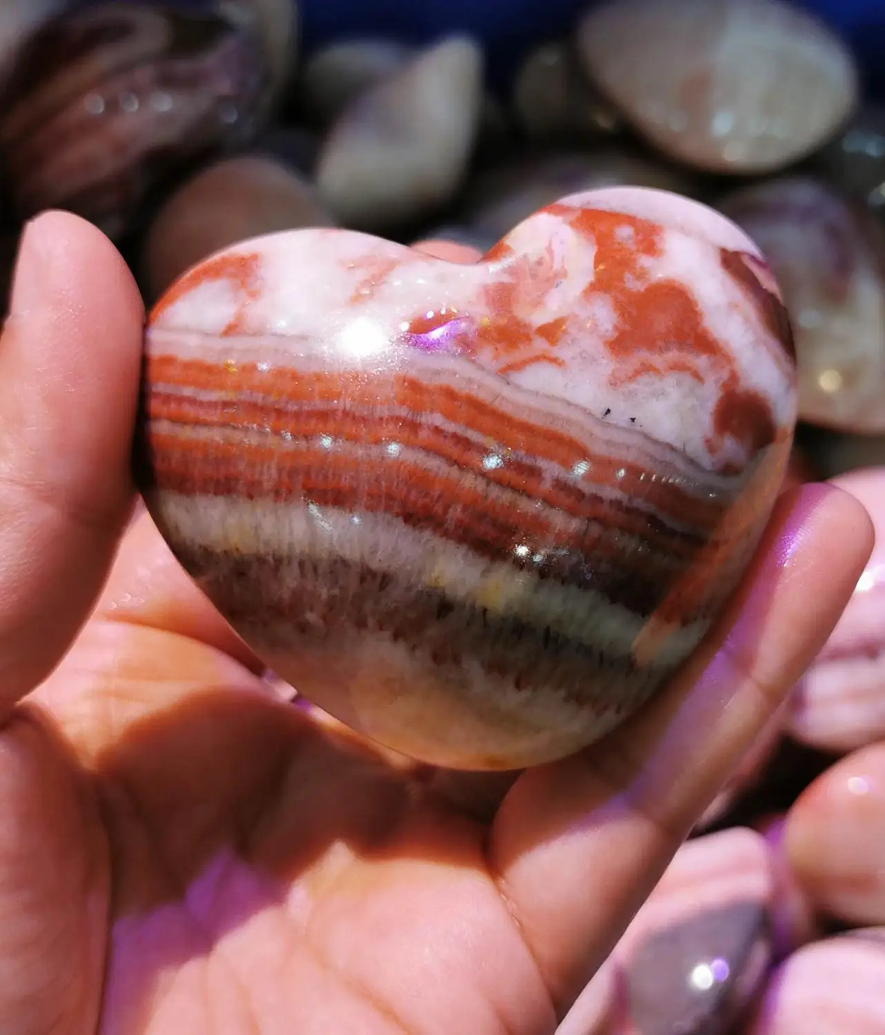 

40-100mm(4") Rhodonite Crystal Sphere Heart Chakra Polished - Natural Crystal Love Heart - Reiki Healing - Raw Meditation Stones