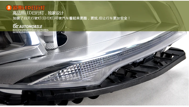 Автомобильный Стайлинг для Hoofd лампы voor Ford Kuga koplampen 2013 Escape led drl H7 hid Bi-Xenon dubbele объектив dimlicht