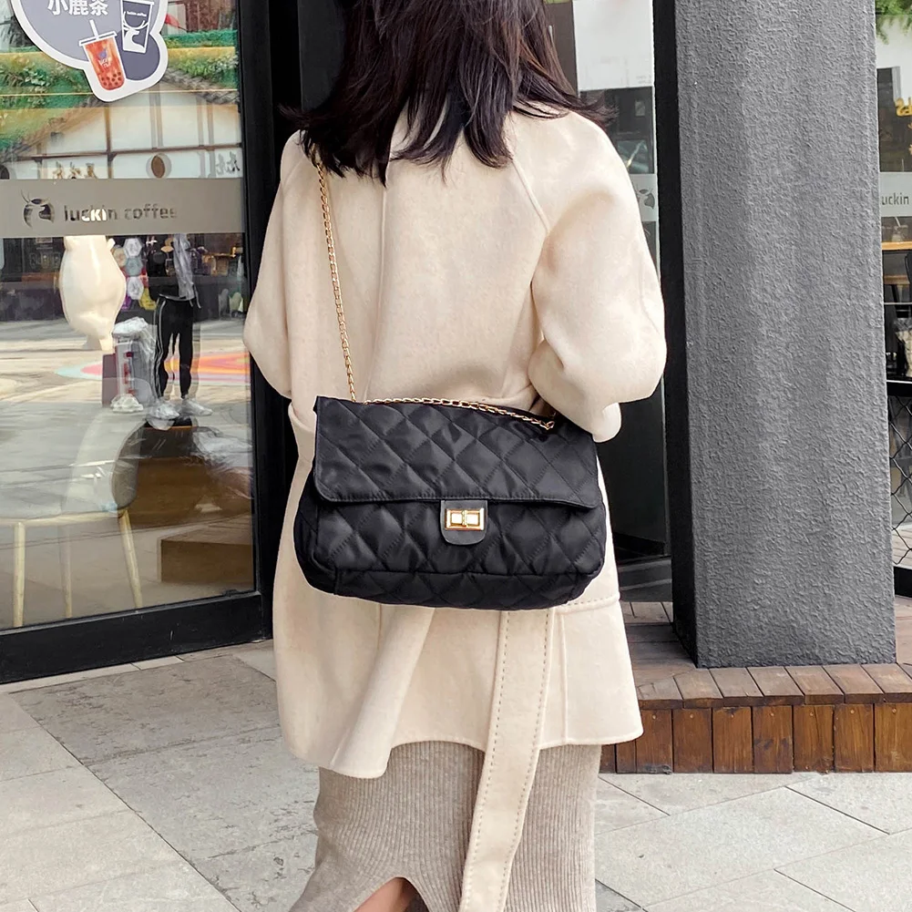 

Simply Crossbody Bags Simple Messenger Bag Lady Chain Oxford Cloth Solid Color Travel Small Handbags for Women 2020