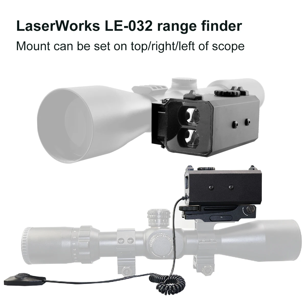 Аксессуары для прицела, Водонепроницаемый дальномер LaserWorks 700 метров, алюминиевый корпус, 3-х сторонняя монтируемая база