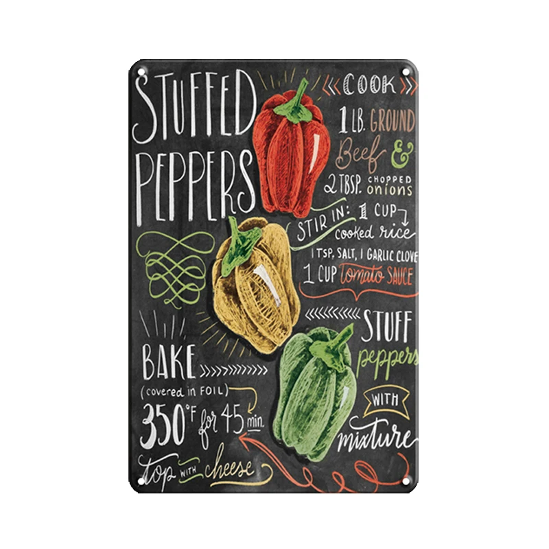 

Vintage Metal Poster Wall Decoration Cooking Signs Food Drinks Art Painting Metal Plate Home Kitchen Cafe Restaurant Retro Decor