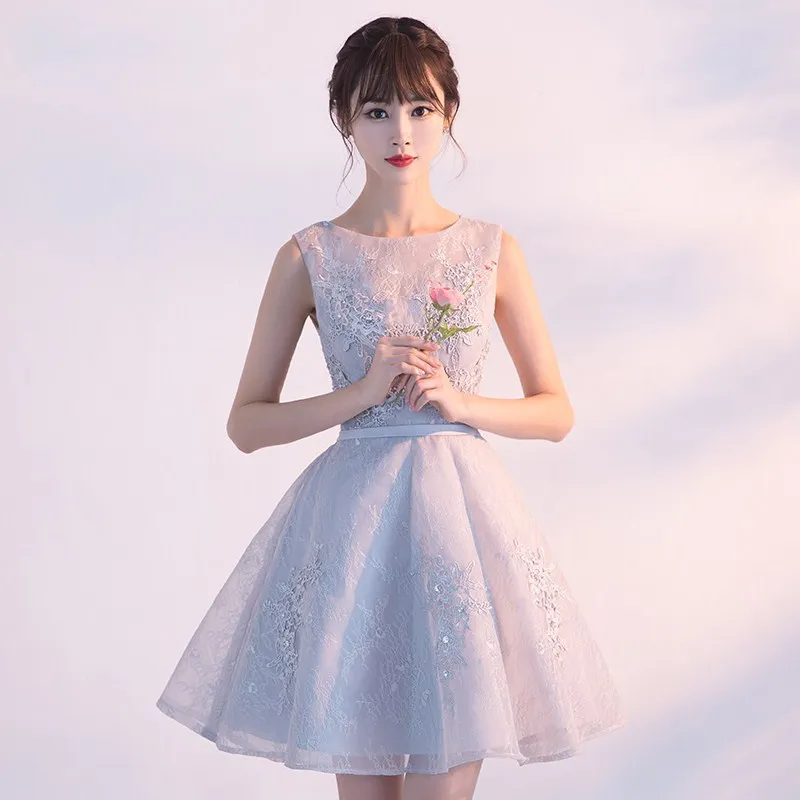 

FZSLCYIYI Korea Style Bridesmaid Wedding Dress Flower Slim Chiffon Banquet Cheongsam Elegant Beauty Graduation Evening Party Gow