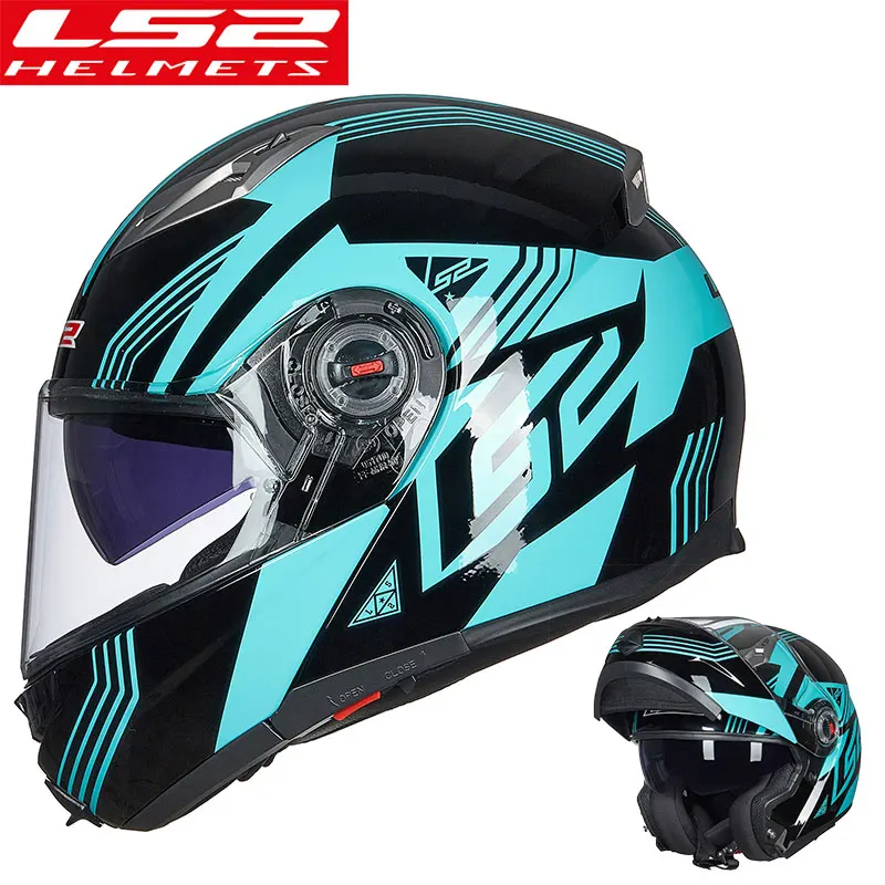 LS2 moto rcycle шлем флип-ап гоночный Мото шлем анфас двойной объектив козырек capacetes de moto ciclista FF370 casco - Цвет: 10
