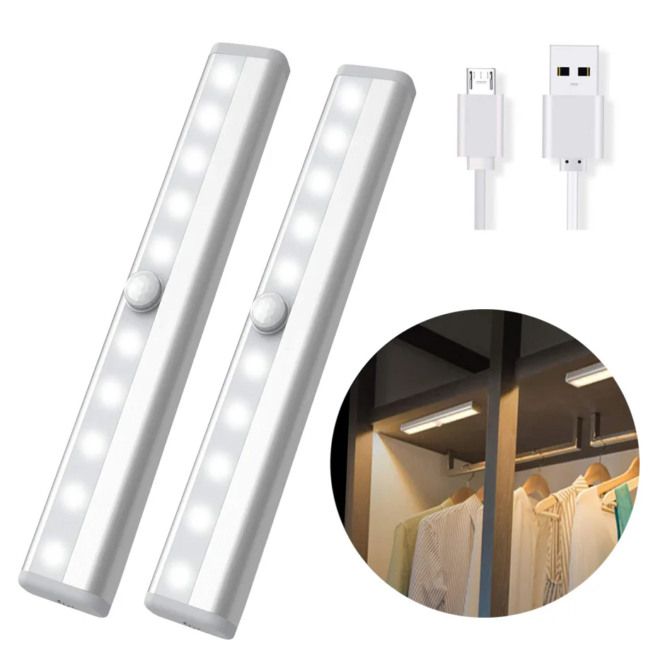 

Сенсорный светильник с зарядкой по USB, магнитная лампа с датчиком на клейкой основе для кухни, спальни, чулана, ванной комнаты, беспроводная ...