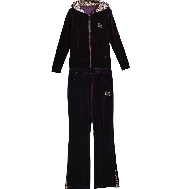 Комплект из двух предметов Бархатный спортивный костюм женский комплект Vetement Femme