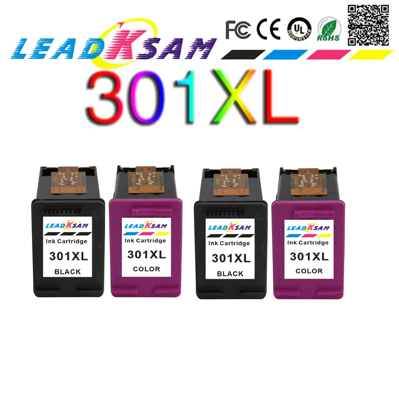 4 шт. картриджи для принтера hp301 301XL Deskjet 2050 1000 1050 2510 3000 3054 Envy 4500 4502|Чернильные