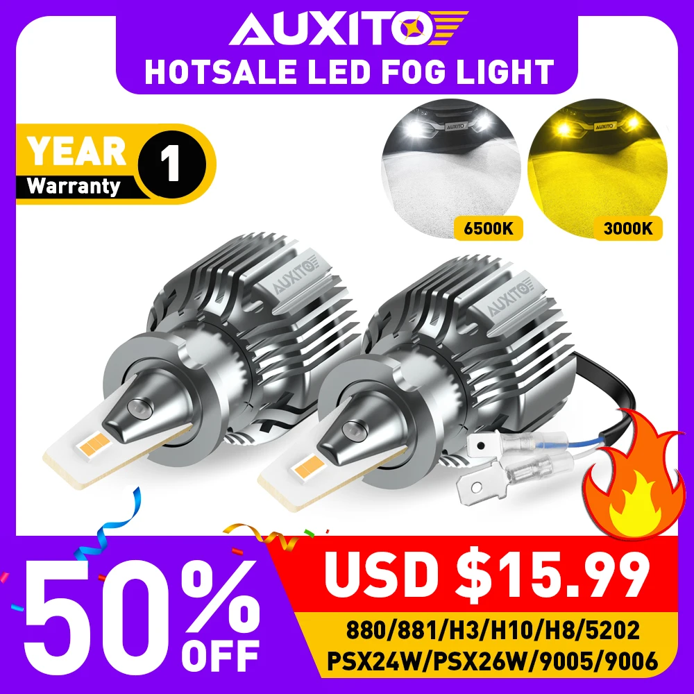 Светодиодные Автомобильные противотуманные фары AUXITO H3 Canbus 9006 HB4 LED 880 881 H11 H8 для Mazda