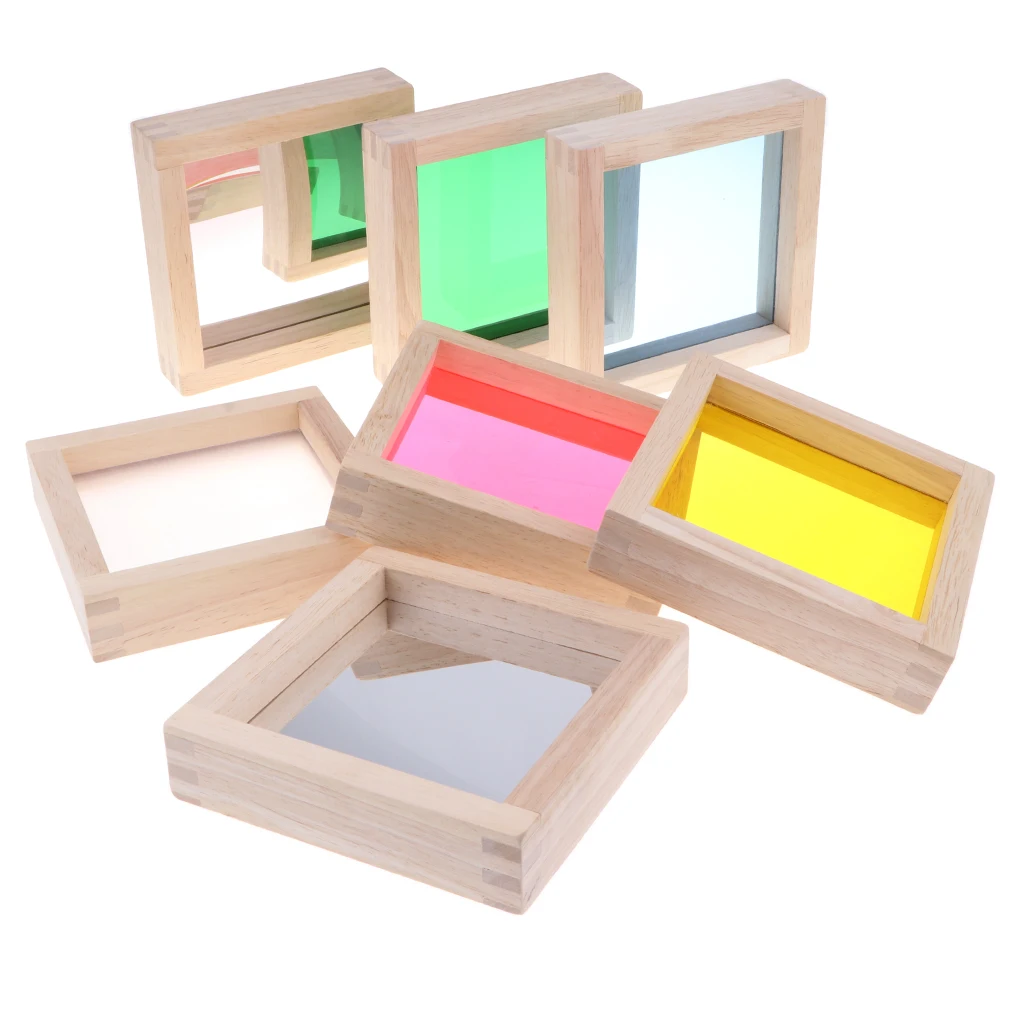 

Montessori Wooden Blocks, Geometric Mirror Stacking Bricks, Construction Building Toys Set, Toddlers Kids Early Development