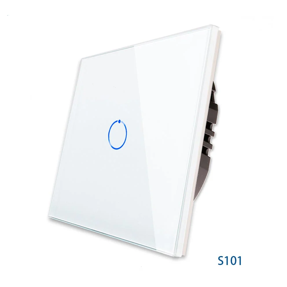 

Touch Switch Wall Switch Crystal Glass Panel Light Switch 1Gang 2gang 3gang 1way switch S101 EU/UK standard 110V-240V