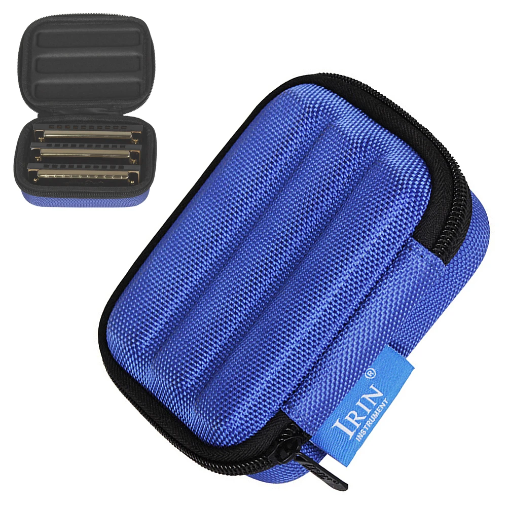 

Портативный чехол для хранения Harmonica из ткани Оксфорд с губкой, легкий противоударный чехол с 10 отверстиями, губная гармошка