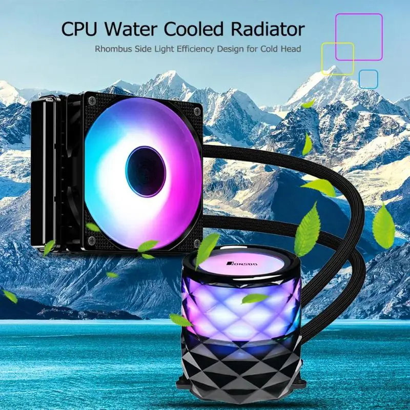 JONSBO TW3-120 RGB cpu вентилятор кулер для воды интегрированный корпус ПК жидкостный радиатор для AMD TDP AM4/AM3+/AM3/AM2+/AM2/FM2+/FM2/FM1