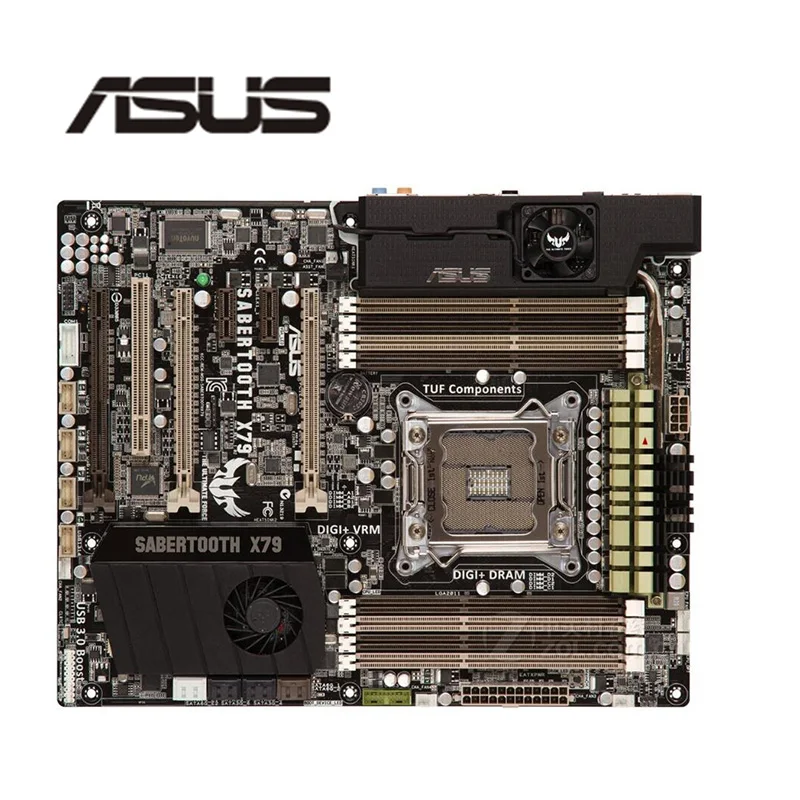 Для ASUS SABERTOOTH X79 оригинальная б/у настольная X79M 2011 Socket LGA Core i7 LGA2011 DDR3 Материнская