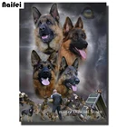 Алмазная 5D картина сделай сам, немецкая овчарка, Алмазная мозаика, квадратные Стразы, алмазная вышивка, Круглые бриллианты