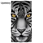Пляжное полотенце Upetstory, белое быстросохнущее банное полотенце из полиэстера, с изображением тигра