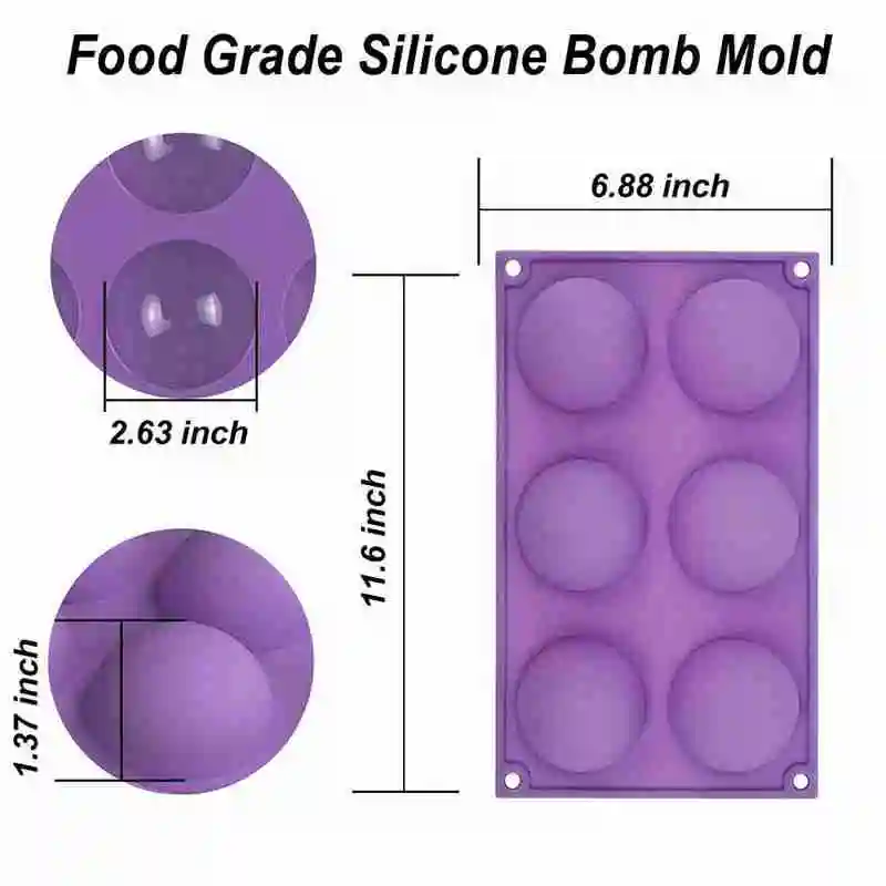 

6 Hole Semi-circular Silicone Baking Mold Muffin Jelly Soap DIY Mold Tool Mold Chocolate Candy Cake Baking Mousse Silicone L1V1