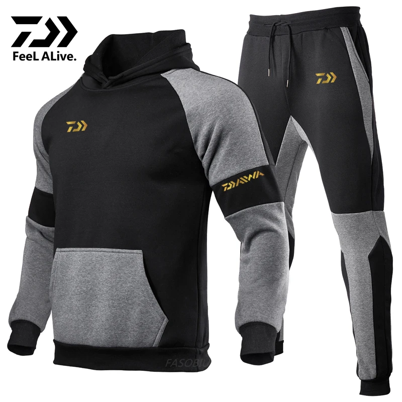 

Daiwa Spring Autumn Winter Fishing Jackets Long Sleeve Hooded Outdoor Sport Fishing Suits Cotton Men's Pullover Sweater