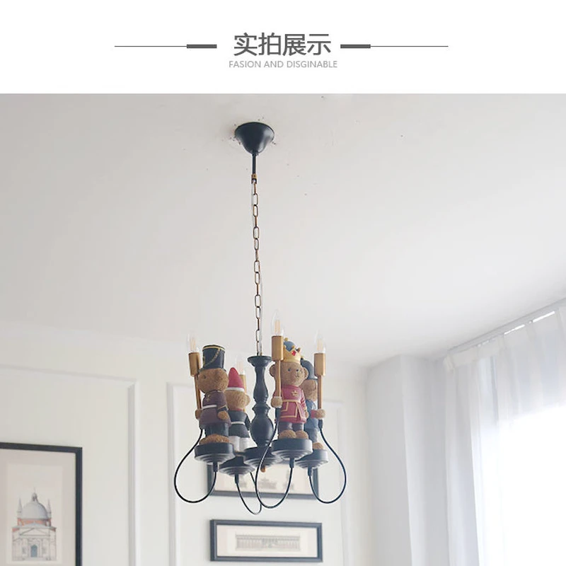 Люстра в виде британского медведя Тедди детская лампа для мальчиков и девочек