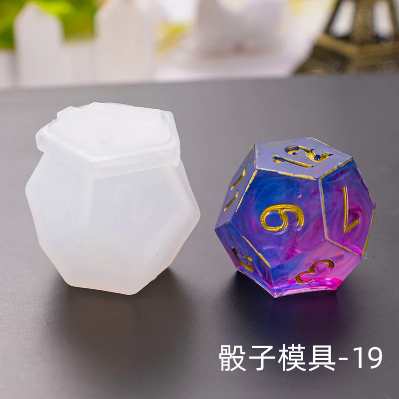 1 шт. DIY 3D игральные кости серии ювелирных изделий инструменты номер геймер Инструменты Силиконовые УФ смолы ювелирные изделия формы - Цвет: Type 19