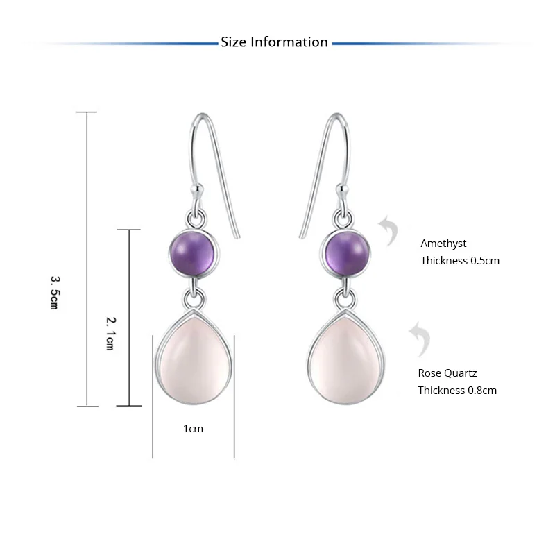 

Bohemia Vintage Silver Color Waterdrop Hook Earrings With Purple Crystal Women Dangle Earrings Retro Charms Jewelry Gifts