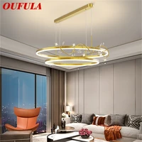oufula nordic pendant light contemporary led gold lamps crystal fixtures for home dining living room