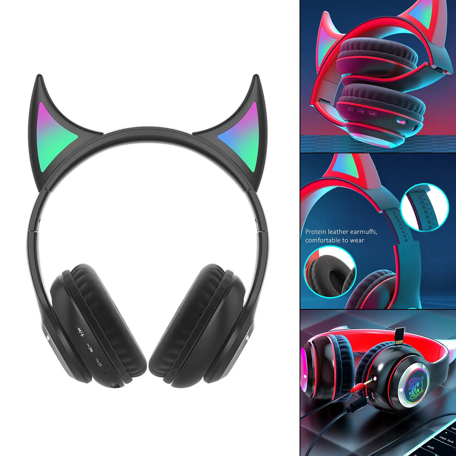 Беспроводная гарнитура с милым RGB-светом уникальная игровая Bluetooth 5 0 для