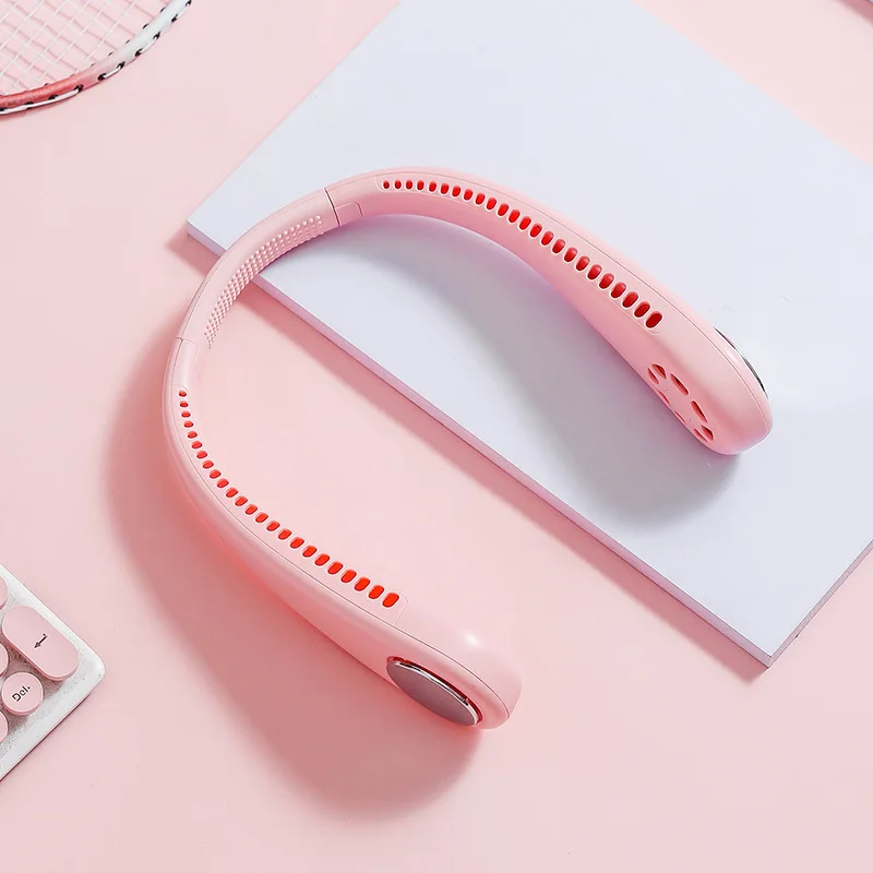 

New Aromatherapy Colored Lights Hanging Neck Fan Lazy Fan Portable Hanging Neck USB Sports Fan