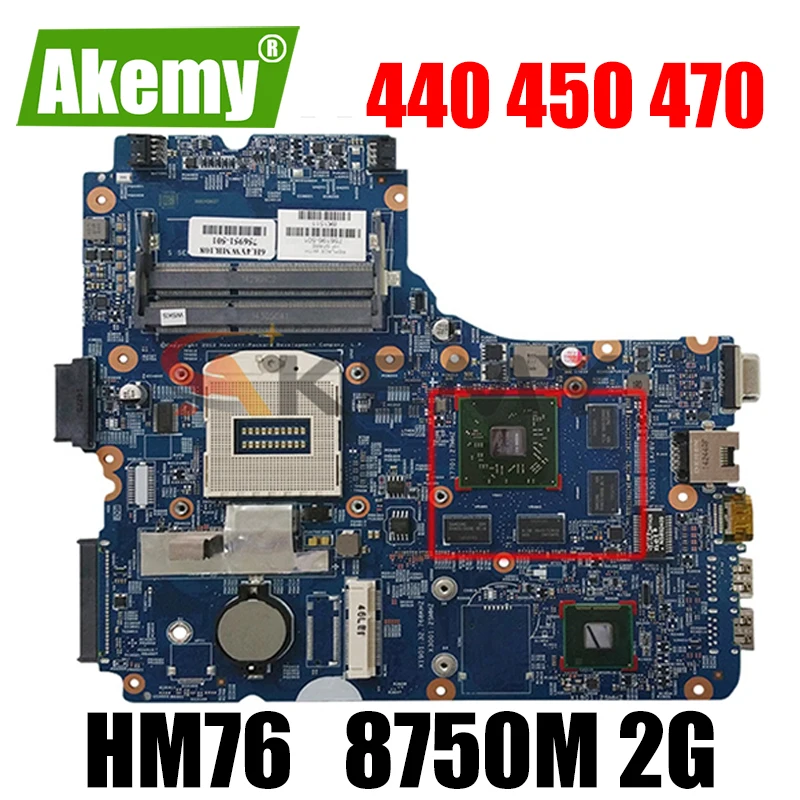 Материнская плата для ноутбука HP PROBOOK 440 450 470 48.4YZ31.011 721522 601 DDR3 12238 1 HM76 8750M 2G
