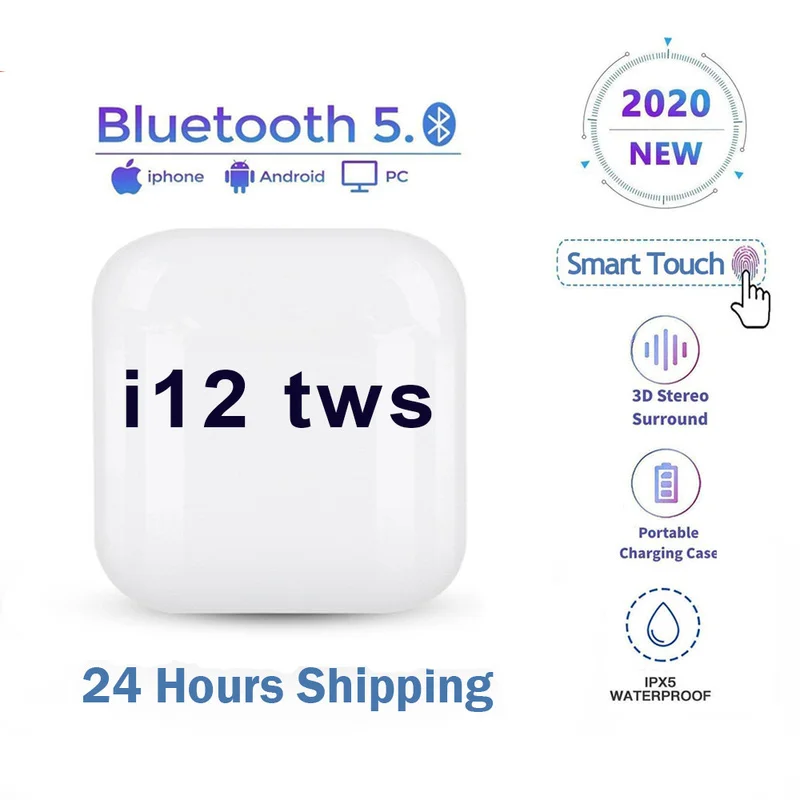 Оригинальные наушники I12 TWS беспроводные Симпатичные Hi Fi Bluetooth 5 0 1:1 оригинальные PK