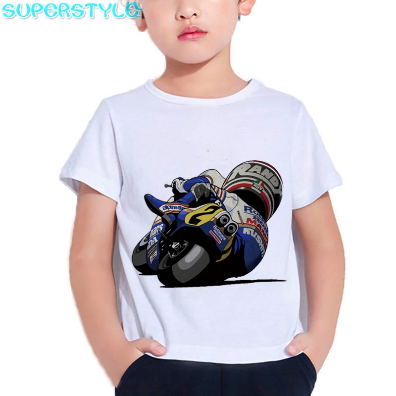 

Kids Sports Motorcycle Mobile Bike Printed Short Sleeved White T Shirts Camiseta 1 To 9 Years Toddler White Boys Tops,dHKP476
