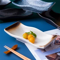 japanese style retro ceramic tableware household plates dishes creative rectangular plates heart plates daily plates