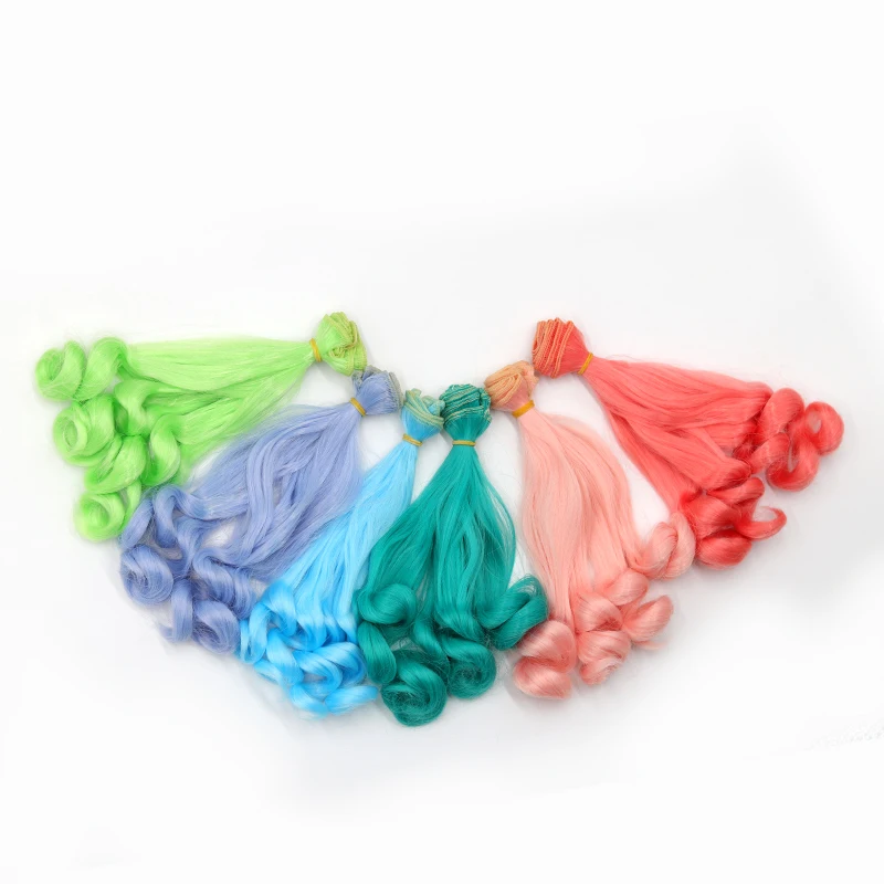 

Msiredoll bjd wig Accessories 1piece 20*100CM doll hair for 1/3 1/4 1/6 1/12 Gradient Color Curly bjd wigs diy Free shipping